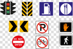 Vector Drawing Of Selection Of Traffic Road Signs In   Visual Communication Clipart  HD Png Download