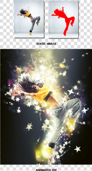 Gif Animated Stars Wave Photoshop Action  HD Png Download