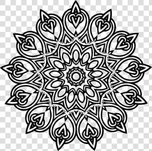 Line Art flora symmetry   Design  HD Png Download