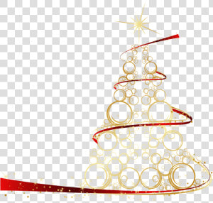 Christmas Tree Clipart On Transparent Background Image   Gold Christmas Tree Vector  HD Png Download