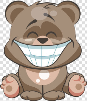 Transparent Bear Emoji Png   Bear Smiles Cartoon  Png Download