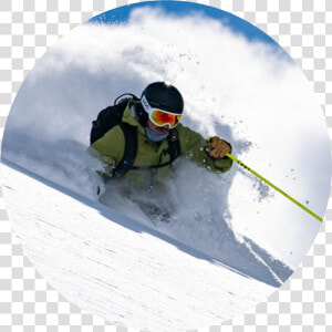 Skier In Deep Powder   Ski Jumping  HD Png Download