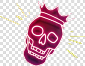  neon  neonskull  neonlight  neonsticker  skull  crown   Emblem  HD Png Download