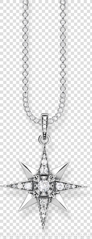 Cadena Royalty Estrella Blanca   Thomas Sabo Royalty Star Necklace  HD Png Download