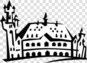 Vector Illustration Of Fortified European Castle Structure  HD Png Download