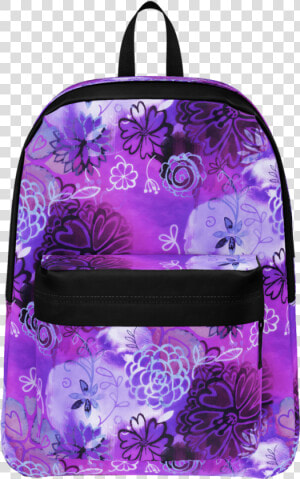 Grunge Urban Purple Flowers Backpack   Bag  HD Png Download