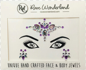 Purple Magic Rhinestone Rave Face Jewel   Rave  HD Png Download