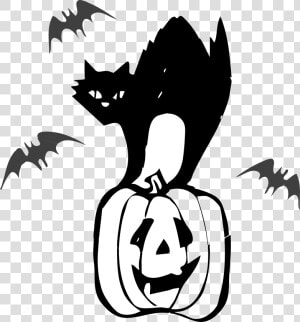 Black Cat Halloween Clipart On Pumkin Indis Site Transparent  HD Png Download