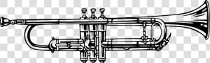 Brass Instruments Musical Instruments Trumpet Cornet   Music Instrument Black And White  HD Png Download