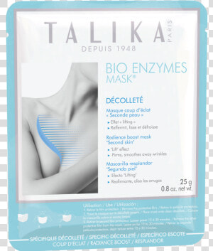 Bio Enzymes Mask Neckline   Talika Bio Enzymes Hydrating Mask  HD Png Download