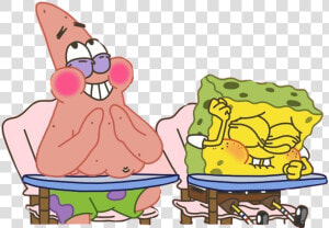  laughing  laugh  laughter  spongebob  patrick  school   Spongebob And Patrick  HD Png Download