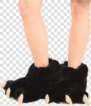 Black Bear   Lazy One Bear Slippers  HD Png Download