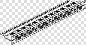 3d View   Vimar   03024   8   Patch Panel  24 Rj45   Monochrome  HD Png Download