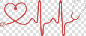 Heart Electrocardiography Clip Art   Clip Art Stethoscope Nurse  HD Png Download