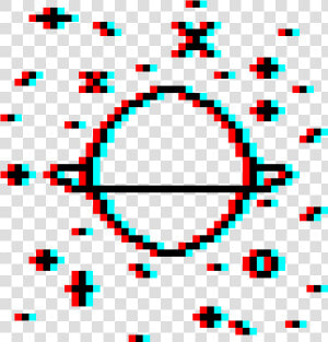  glitch  galaxy  red  blue  cyan  black  pixel  doodle   Circle  HD Png Download