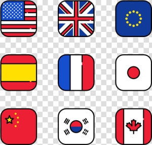 Essential Set   Square Flags With Rounded Corners  HD Png Download