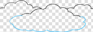 How To Draw Lightning   Draw Overlapping Clouds  HD Png Download