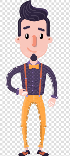 Cartoon Hipster In Flat Style Vector Character   Hipster Cartoon  HD Png Download
