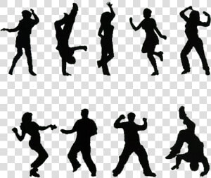 Free Dance Silhouette Breakdancing   Modern Dancing Vector Silhouettes  HD Png Download