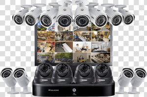 Complete Security Camera System With 16 channel 4k   Headphones  HD Png Download