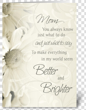 Happy Birthday Mom White Flowers Greeting Card   Happy Wedding Anniversary Cards  HD Png Download