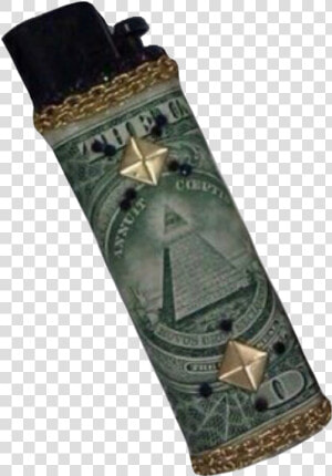 Green Black Gold Illuminati Lighter Polyvore Moodboard   Strap  HD Png Download