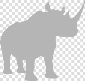 Grey Clipart Rhino   Transparent Background Silhouette Rhino Clipart  HD Png Download