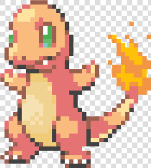 Pixel Art Pokemon Charmander   Png Download   Charmander Pixel Art  Transparent Png