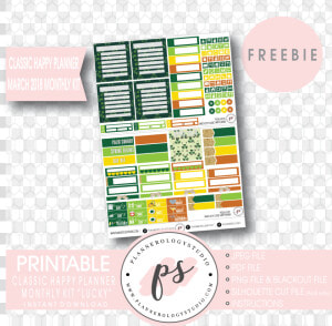 Lucky St Patrick S Day Classic Happy Planner March   Flyer  HD Png Download