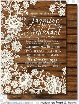 Vintage Lace Png   Rustic Hd Wedding Invitation  Transparent Png