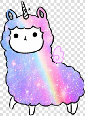  cute  llama  llamacorn  scflyinganimals  glitter  scglitters   Kawaii Llama  HD Png Download