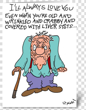 Old And Wrinkled Greeting Card   Cartoon  HD Png Download