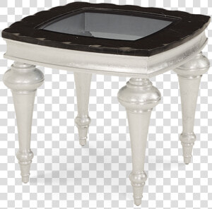 Platinum Turned Legs Black Marble Border Square Glass   Bar Stool  HD Png Download