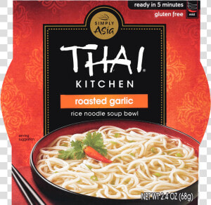 Roasted Garlic Rice Noodle Soup Bowl   Thai Kitchen Rice Noodle Soup Bowl Hot  HD Png Download