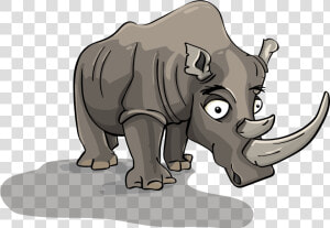 Rhino  Horn  Cartoon  Character  Animal  Brontothere   Badak Kartun  HD Png Download