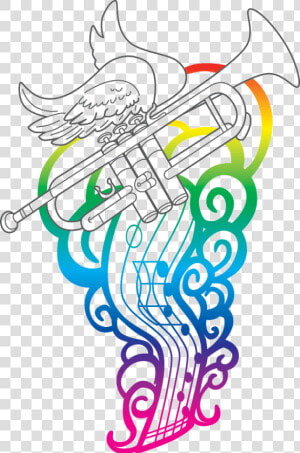 Trumpet Colored By Wendyskaleidoscope On Deviantart   Illustration  HD Png Download