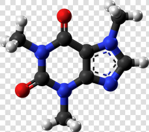 Chemistry electric Blue science clip Art circle   Caffeine Molecular Structure 3d  HD Png Download