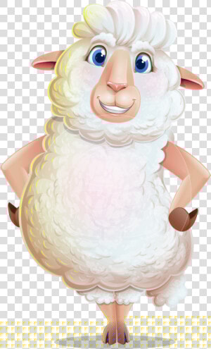 White Sheep Cartoon Vector Character   Sheep  HD Png Download