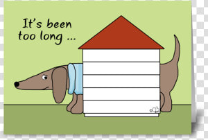 Missing You dachshund In Dog House Greeting Card   Cartoon  HD Png Download
