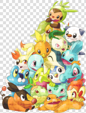 All Starters Pokemon Png  Transparent Png