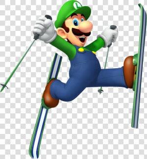 Luigi Super Mario Party  Super Mario Brothers  Super   Mario And Sonic At The Olympic Winter Games Luigi  HD Png Download
