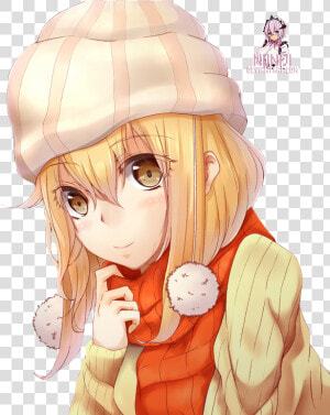 Anime Mujer Con Gorro  HD Png Download