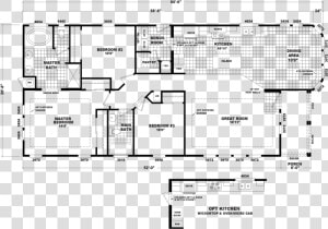 20 X 52 Manufactured Home 3 Bed 2 Bath Floor Plans  HD Png Download