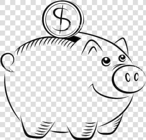 Bank Drawing Piggy   Piggy Bank Cartoon Drawing  HD Png Download
