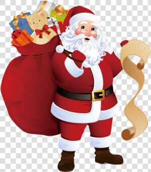 Christmas Father Png Free Image Download   Santa Claus With Presents  Transparent Png