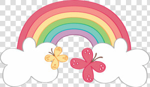 Pin By Stephanie Maria On Funkids Clip Art  Clipart   Rainbow With Clouds Clip Art  HD Png Download