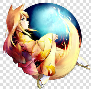 Firefox Drawing Red Tailed   Google Chrome Anime Girl  HD Png Download