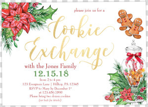 Christmas Cookie Exchange Party Invitations Class   Christmas Card  HD Png Download