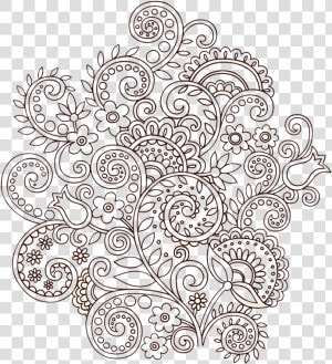Tattoo Paisley Flower Vine Twining Illustration Vector   Ornament Flower Pattern  HD Png Download