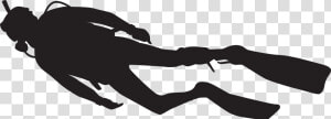 Scuba Diving Underwater Silhouette  HD Png Download